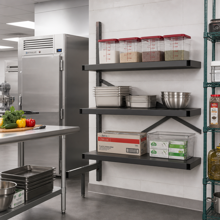 Product image #2 for Metro SmartLever 48-Inch Add-On Cantilevered Shelving Kit for 21-Inch Deep Shelves