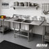 Thumbnail image #2 for Eagle Group Spec-Master FN Series Coved Corner Two-Compartment Sink with 24-Inch Right Drainboard