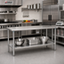 Thumbnail image #2 for Eagle Group Budget Series 60-Inch x 24-Inch 430 Stainless Steel Work Table with Adjustable Undershelf