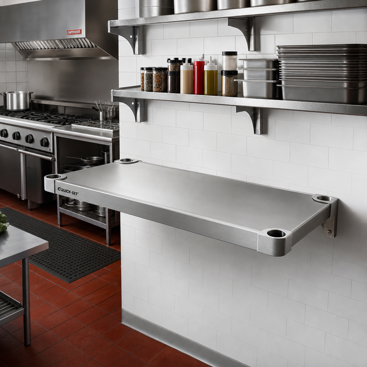 Product image #3 for Quik-Set 54-Inch x 24-Inch Flat Solid Stainless Steel Shelf with Marine Edge, 1000 lb Capacity