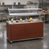 Thumbnail image #2 for Vollrath 2-Series Affordable Portable 60-Inch Mobile Utility Station with Seamless Stainless Steel Top, Buffet Breath Guard, Sliding Door Storage Base, and Cherry Woodgrain Base