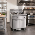 Thumbnail image #2 for Imperial (Middleby) IFSSP375EC 3-Tank Electric Floor Fryer, 75 lb. Each, Computer Controls, Built-In Filter, Stainless Steel