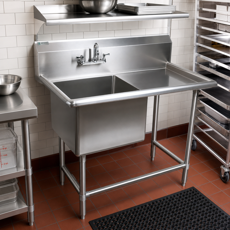 Product image #2 for John Boos Pro-Bowl 1-Compartment Stainless Steel Sink with Right Drainboard