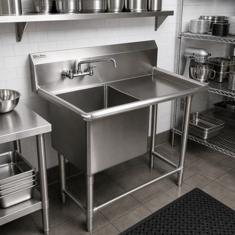 Product image #2 for John Boos Pro-Bowl 1-Compartment Stainless Steel Sink with Right Drainboard