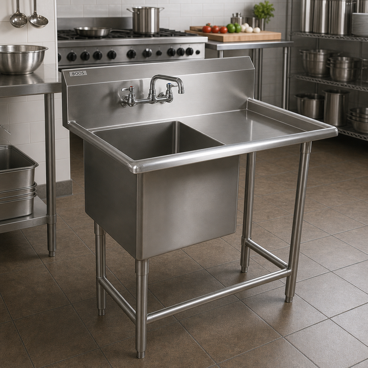 Product image #2 for John Boos Pro-Bowl 1-Compartment Stainless Steel Sink with Right Drainboard