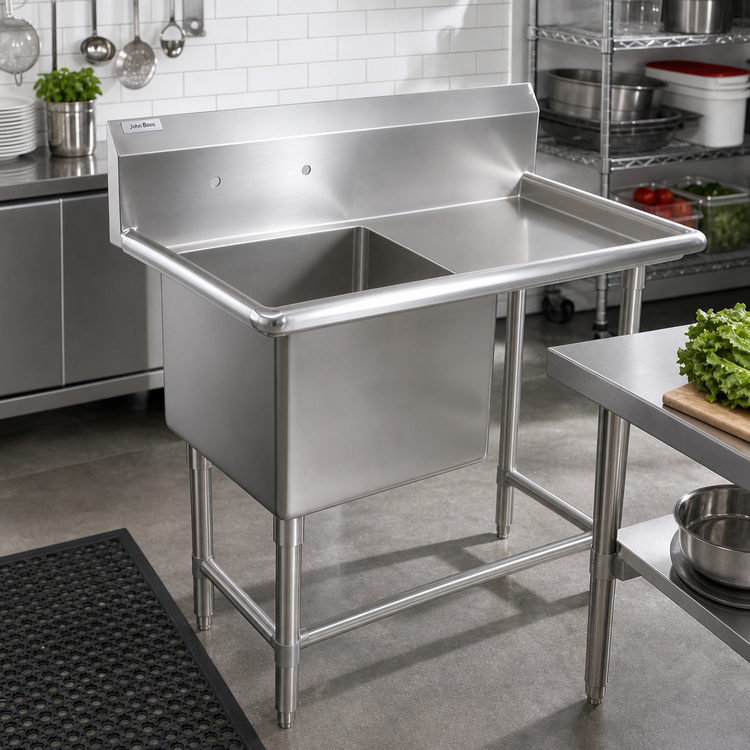 Product image #2 for John Boos Pro-Bowl 1-Compartment Stainless Steel Sink with Right Drainboard
