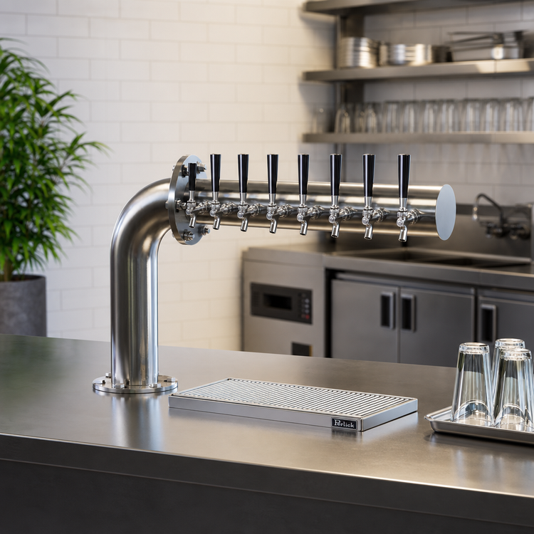 Product image #2 for Perlick L Brew Pipe Countertop Draft Beer Tower, Right-Mount, 8 Faucets, Glycol-Cooled