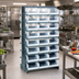 Thumbnail image #2 for Quantum Sloped Double-Sided Pick Rack with 16 Shelves and 48 Clear Bins