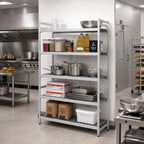 Thumbnail image #2 for Fermod Fermostock 5R68C83 5-Tier Stationary Starter Shelving Unit, 68" W x 22" D x 83" H, Gray Anodized Aluminum