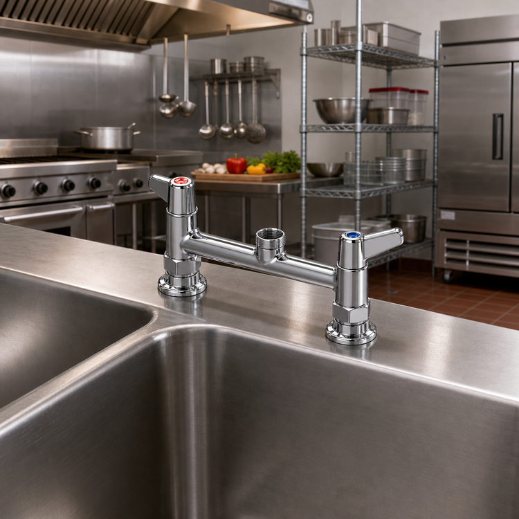 Product image #2 for Equip 8-Inch Center Deck-Mount Mixing Faucet, Less Nozzle, Low-Lead, ADA Compliant