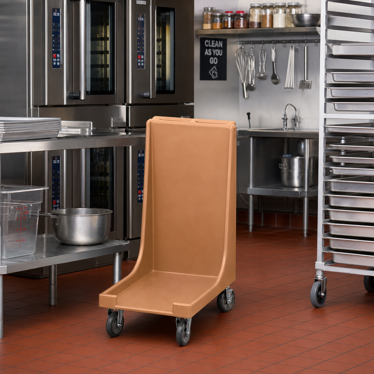 Product image #3 for Cambro Camdolly 18 x 26 Tray and Sheet Pan Transport Dolly with Handle, 300 lb Capacity, Coffee Beige