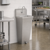 Thumbnail image #2 for John Boos Pro-Bowl Floor-Mount Hand Sink with Tapered Pedestal, 14 x 10 x 5-Inch Bowl, 9-3/4-Inch Backsplash