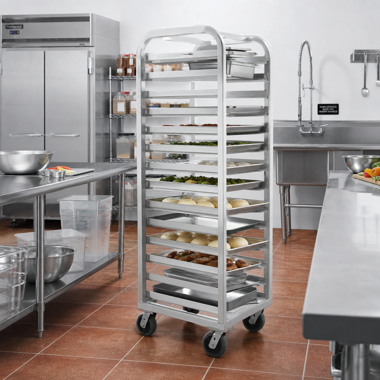 Product image #2 for Lifetime Series Stepped-Angle End-Load Roll-In Refrigerator Rack, 25 x 26 x 64 Inches, 4-1/2-Inch Centers
