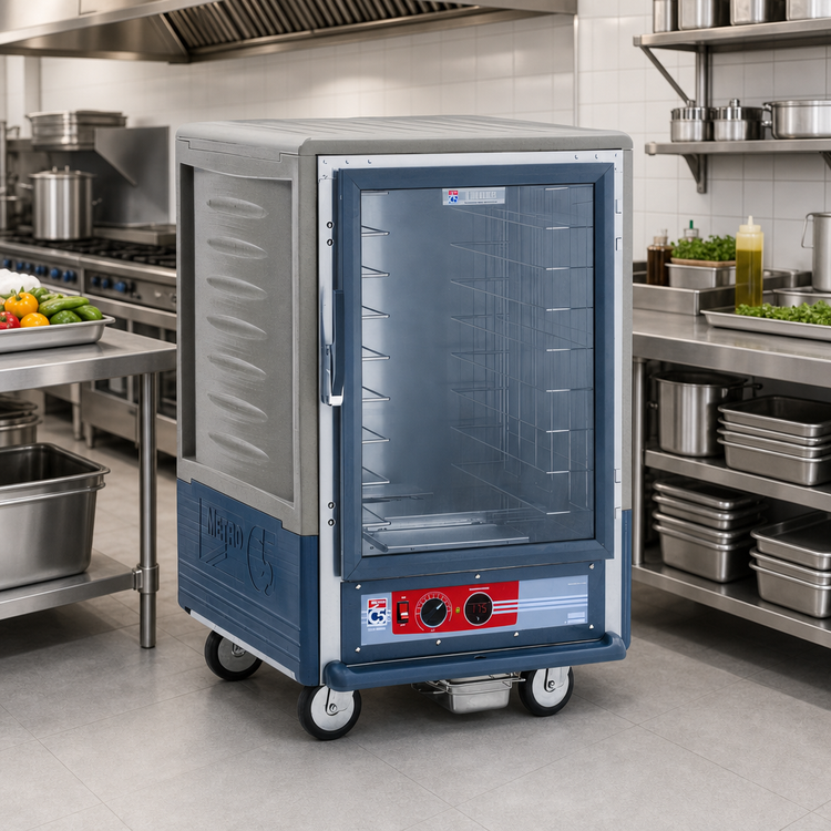 Product image #2 for Metro C5 3 Series Half-Height Heated Holding Cabinet, Gray Insulation Armour, Clear Door, Fixed Wire Slides