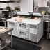 Thumbnail image #2 for True 67 3/8-Inch 2-Section Pizza Prep Table with 1 Door, 2 Drawers and Alternate Top