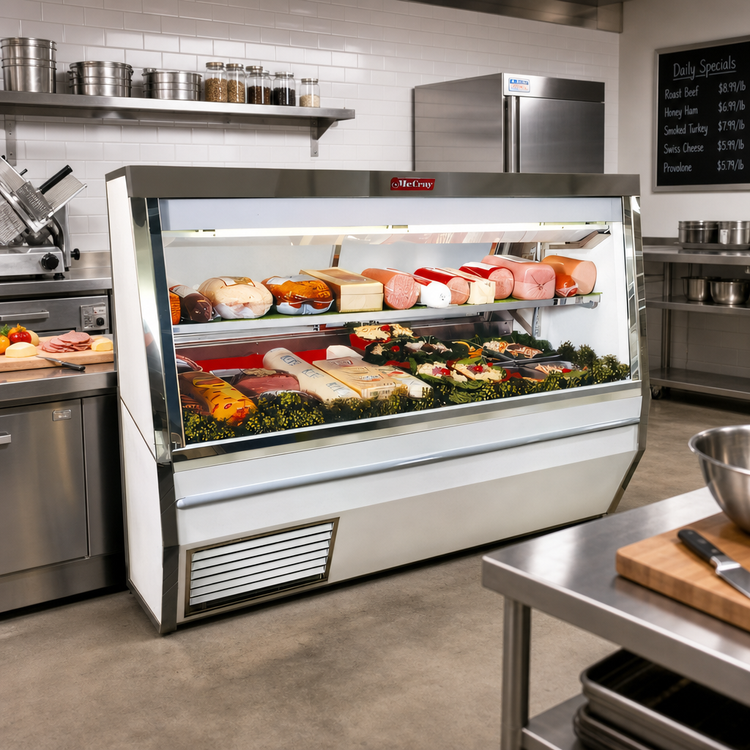 Product image #2 for 72-Inch Remote Double Duty Deli Meat & Cheese Service Case with LED Lighting and Stainless Steel Finish