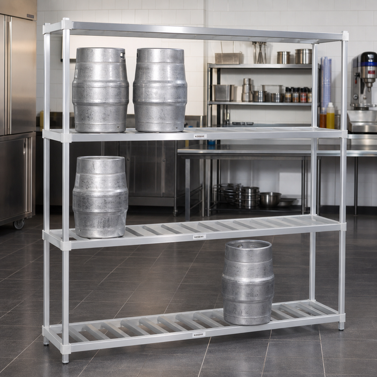Product image #2 for Aluminum Keg Stop Rack Accessory for Keg Storage, 93 Inch Wide