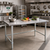 Thumbnail image #2 for John Boos Stallion 84-Inch x 30-Inch 16-Gauge Type 300 Stainless Steel Flat Top Work Table with Safety Edge