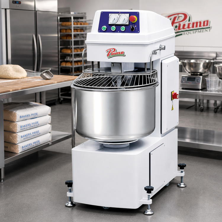 Product image #2 for Primo PSM-120E Floor Model Commercial Spiral Dough Mixer with 204 Qt Bowl, Twin Motors, and 2-Speed Control