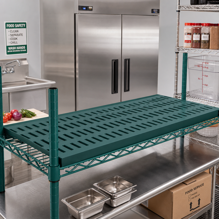 Product image #2 for QuadPlus 60 Inch x 18 Inch Solid Polymer Shelf Mat, Green