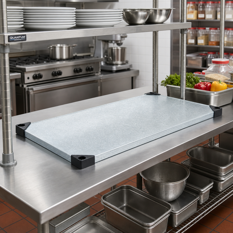 Product image #2 for Quantum 54"W x 24"D Solid Galvanized Steel Shelf with Marine Edge