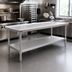 Thumbnail image #2 for Spec-Master Marine Series Stainless Steel Work Table with Box Marine Edge and Adjustable Undershelf, 144 x 36 Inches