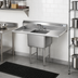 Thumbnail image #2 for Advance Tabco 1-Compartment Fabricated Sink with Left & Right Drainboards, 18 x 18 x 14-Inch Bowl
