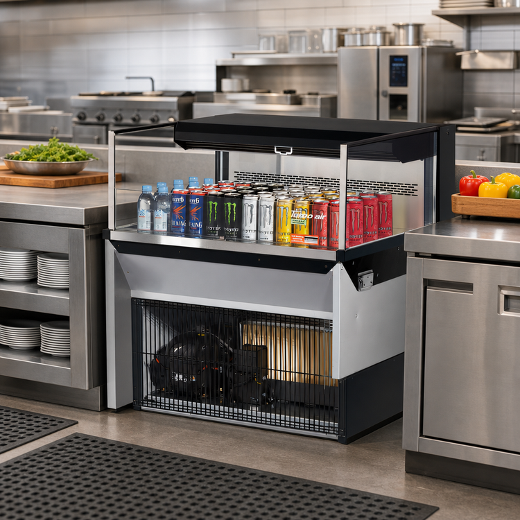 Product image #3 for Turbo Air 36-Inch Low-Profile Drop-In Horizontal Open Refrigerated Display Case, Deck-Only, 4.6 Cu. Ft., R-290, 115V
