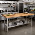 Thumbnail image #2 for John Boos 108 Inch x 24 Inch Wood Top Work Table with Stainless Steel Base and Adjustable Undershelf