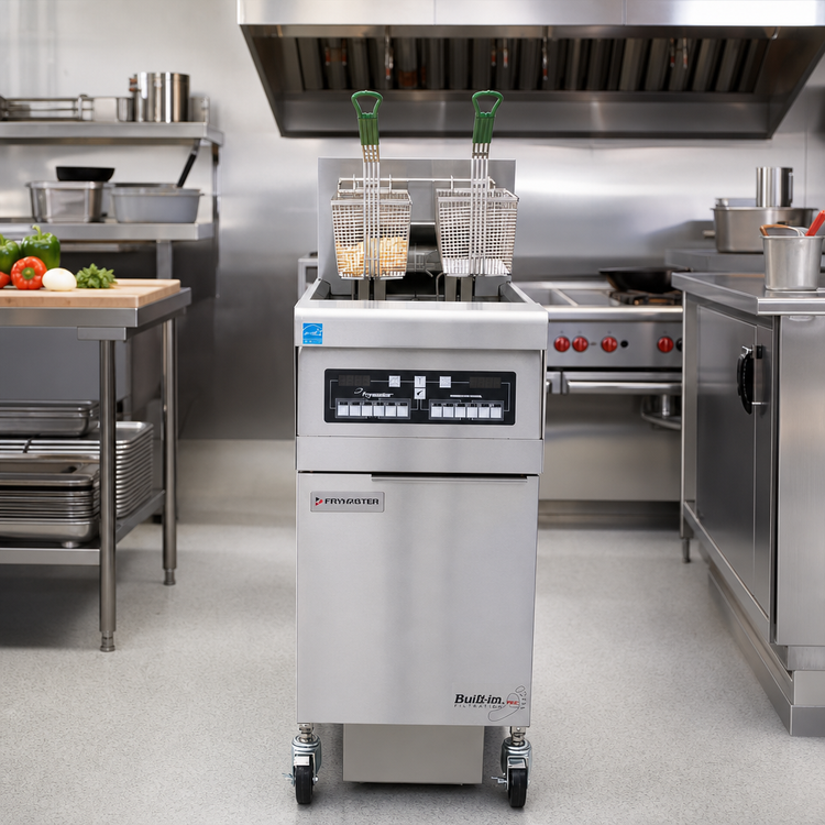 Product image #2 for Frymaster RE High Efficiency 50 lb Electric Floor Fryer with Built-In Filtration