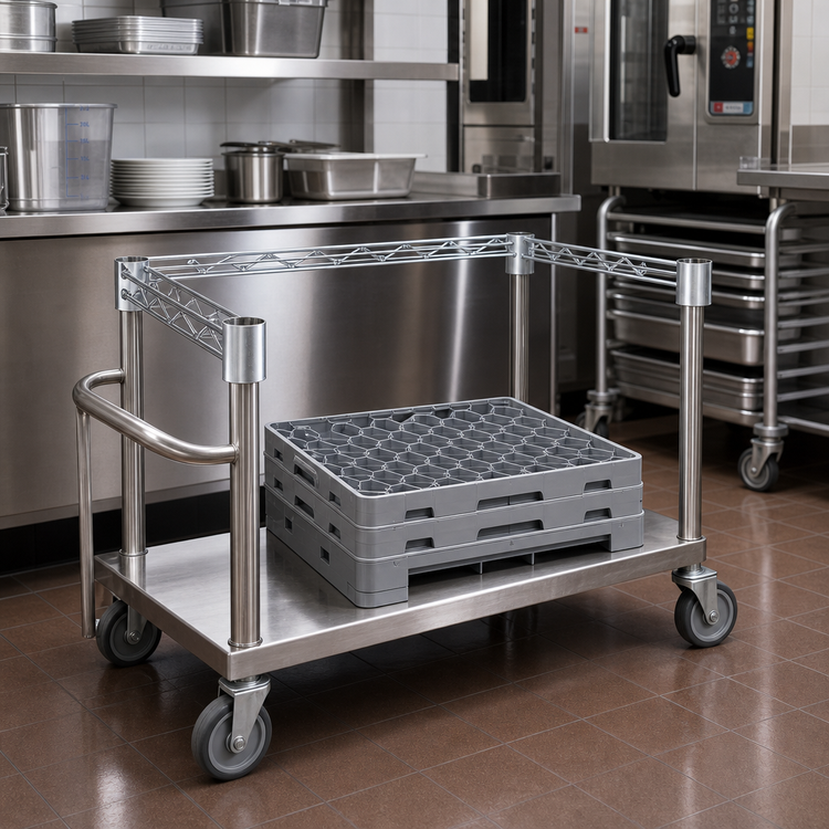 Product image #2 for Metro Super Erecta 3-Sided Channel Frame for Bus Cart, 36 x 18 Inches, 304 Stainless Steel
