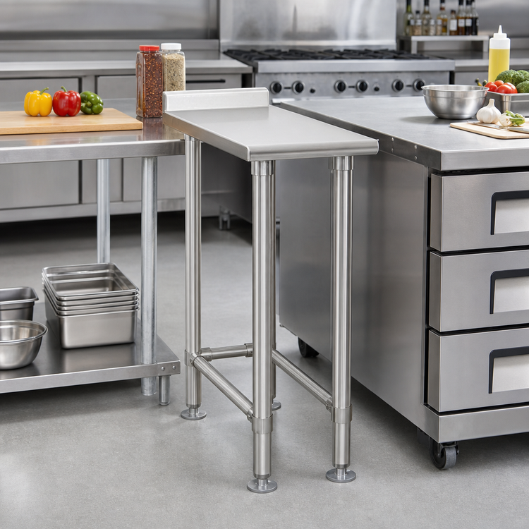 Product image #2 for Eagle Deluxe Series 18-Inch x 30-Inch 16-Gauge 304 Stainless Steel Filler Table with 1-1/2-Inch Rear Upturn
