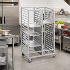 Thumbnail image #2 for Channel Manufacturing 468A Double-Section Aluminum Cafeteria Tray Rack, 40-Tray Capacity, 15 x 20-Inch Trays, 6-Inch Spacing, 5-Inch Casters