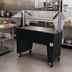 Thumbnail image #2 for Advance Tabco Triumph Supreme Portable Solid-Top Buffet Table with Double-Sided Sneeze Guard, 3-Pan Size, Black Vinyl-Clad Open Base