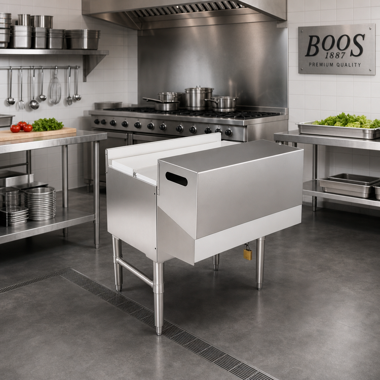 Product image #2 for John Boos Single 12-Inch Speed Rail Locking Cover, 18/300 Stainless Steel