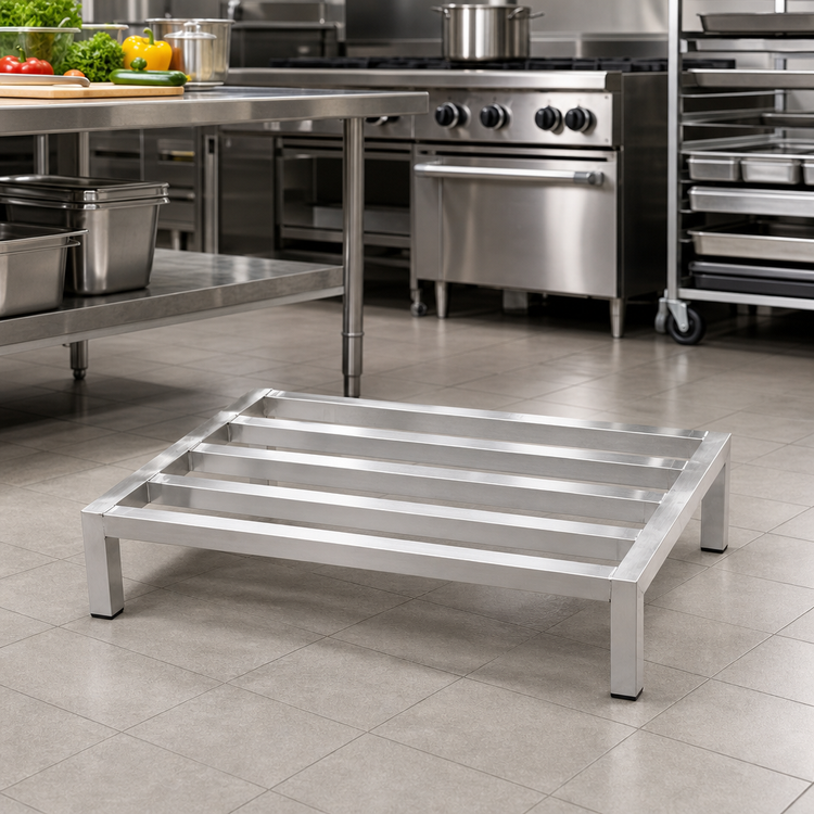 Product image #2 for Panco All-Welded Tubular Aluminum Dunnage Rack, 36 x 20 x 12 Inches, 4-Lat, 2000 lb Capacity