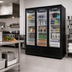 Thumbnail image #2 for Omcan 3-Section Reach-In Glass Door Merchandiser Refrigerator, Bottom-Mount Self-Contained, 71 Cu. Ft., Black