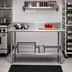 Thumbnail image #2 for Sapphire Manufacturing 48-Inch x 24-Inch Stainless Steel Work Table with 5-Inch Backsplash and Undershelf