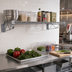Thumbnail image #2 for Quantum Cantilever Wall-Mount Wire Shelf Unit, Single Shelf, 60W x 18D, Gray Epoxy Coated