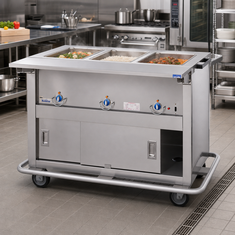 Product image #2 for Thurmaduke EP-4-CBPG 60-Inch 4-Well Portable Electric Hot Food Steamtable with Painted Body