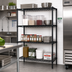 Thumbnail image #2 for Quantum Black Epoxy Antimicrobial Wire Shelving Starter Kit, 42 x 12 x 63 Inches, 4-Shelf Stationary Unit