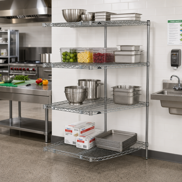 Product image #2 for Metro Super Erecta Add-On Wire Shelving Unit, 36W x 24D x 63H, 4 Shelves, Brite Finish