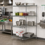 Thumbnail image #2 for Metro Super Erecta AN536BR Add-On Wire Shelving Unit, 36W x 24D x 63H, 4 Shelves, Brite Finish
