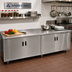Thumbnail image #2 for Advance Tabco 108-Inch x 24-Inch Stainless Steel Work Table with Cabinet Base and Hinged Doors