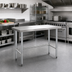 Thumbnail image #2 for Open Base 304 Stainless Steel Worktable, 48 x 24 x 34 Inches, 18-Gauge Top