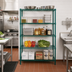 Thumbnail image #2 for 60 x 36 x 54 Inch 5-Shelf Stationary Wire Shelving Starter Kit with Green Epoxy Antimicrobial Finish