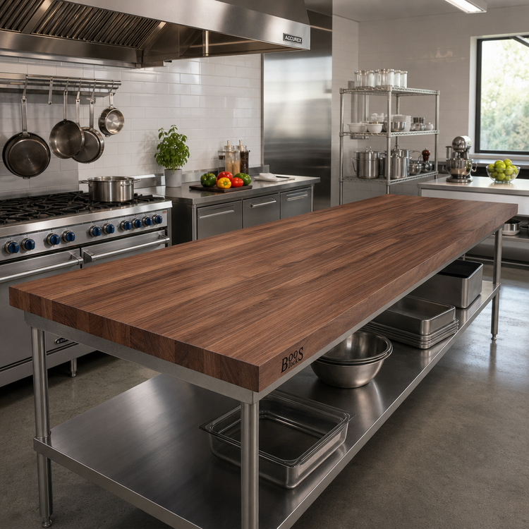 Product image #2 for Boos Block American Black Walnut Edge Grain Kitchen Countertop, 144 x 38 x 1-1/2 Inches, Varnique Finish