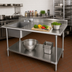 Thumbnail image #2 for Advance Tabco Special Value Series 60-Inch x 30-Inch Work Table with Left Prep Sink and 5-Inch Backsplash