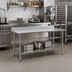 Thumbnail image #2 for BlendPort Deluxe Series Stainless Steel Work Table with Backsplash and Undershelf, 30 x 24 Inches