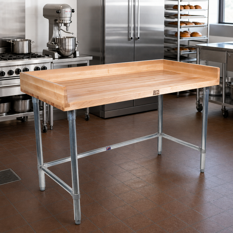 Product image #2 for John Boos Baker's Top Wood Work Table with Stainless Steel Legs, 72 x 36 x 39-1/4 Inches